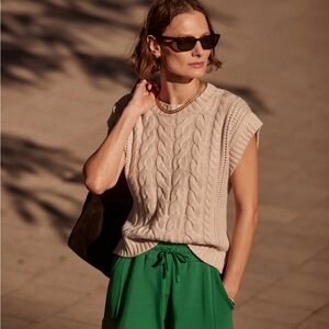 Varley Pixie Cable Knit Sleeveless Sweater